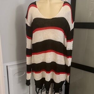 ROMWE Colorful Striped Knit Sweater